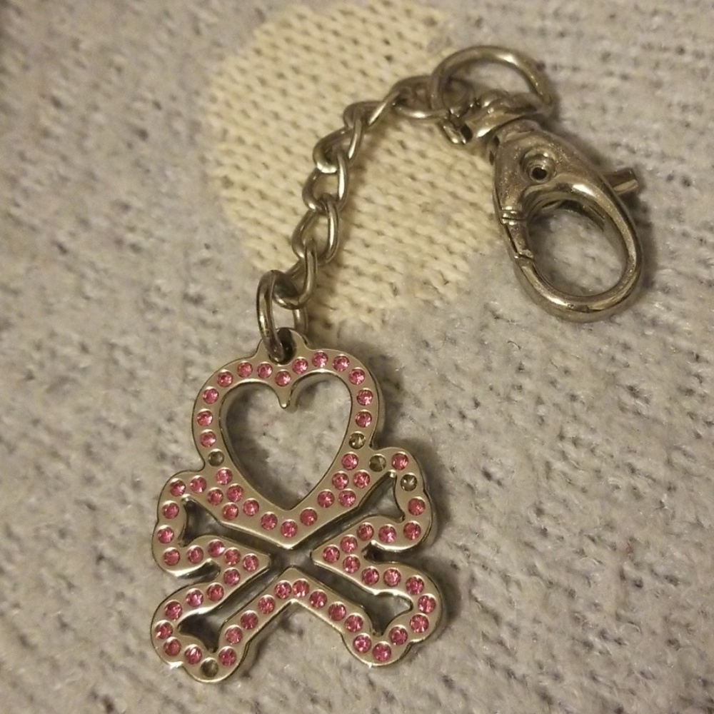 Tokidoki pink rhinestone keychain